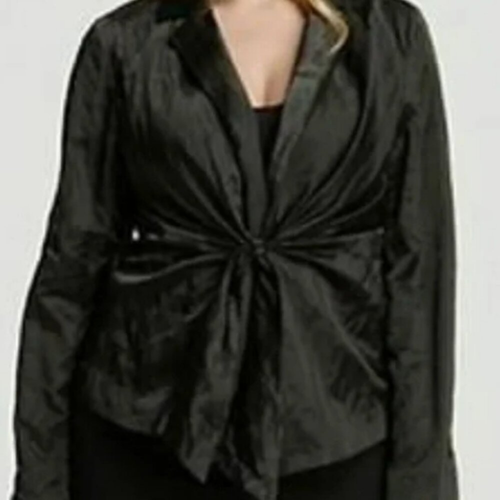 Eileen Fisher Charcoal Tie-Front Blazer